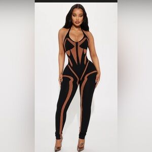 City at Night Sweater Jumpsuit - Black/combo